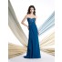 A Line Strapless Royal Blue Chiffon Ruched Mother Of The Bride Occasion Evening Dress