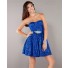 A Line Strapless Short Mini Royal Blue Sequin Sweet Sixteen Cocktail Party Dress