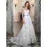 A Line Strapless Sweetheart Lace Corset Wedding Dress With Detachable Straps