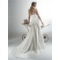 A Line Strapless Sweetheart Silk Satin Draped Wedding Dress Corset Back