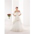 A Line Strapless Taffeta Draped Corset Wedding Dress With Flowers