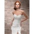 A Line Sweetheart Chiffon Lace Wedding Dress With Slit Detachable Straps Sash
