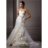 A Line Sweetheart Corset Back Ivory Structured Organza Wedding Dress With Flowers Crystals