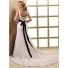 A Line Sweetheart Corset Back Lace Wedding Dress With Straps Black Sash
