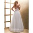 A Line Sweetheart Corset Back Pleated Tulle Wedding Dress With Feather Crystal
