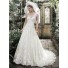 A Line Sweetheart Drop Waist Ivory Lace Corset Wedding Dress Detachable Straps