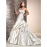 A Line Sweetheart Dropped Waist Cream Champagne Colored Satin Wedding Dress