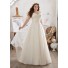 A Line Sweetheart Embroidery Satin Tulle Plus Size Wedding Dress