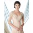 A Line Sweetheart Empire Champagne Chiffon Lace Sleeve Mother Of The Bride Evening Dress