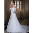 A Line Sweetheart Lace Wedding Dress With Beading Sash Detachable Train