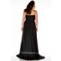 A Line Sweetheart Long Black Chiffon Beaded Plus Size Evening Prom Dress With Split