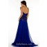 A Line Sweetheart Long Royal Blue Chiffon Beaded Formal Occasion Evening Dress