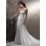 A Line Sweetheart Scalloped Neckline Lace Chiffon Wedding Dress With Crystal