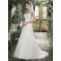 A Line Sweetheart Sheer Illusion Back Tulle Lace Wedding Dress With Straps