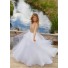 A Line Sweetheart Spaghetti Strap White Tulle Gold Beaded Prom Dress