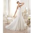 A Line V Neck Open Back Tulle Lace Wedding Dress With Straps