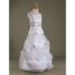 A line Princess Spaghetti Strap Long White Organza Junior Bridesmaid Dress