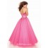 A line sweetheart floor length watermelon prom dress with sequins