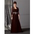 A line sweetheart long brown chiffon Mother of the bride dress with jacket