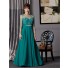 A line sweetheart long jade chiffon Mother of the bride dress with sleeves