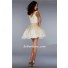 Ball Cap Sleeve Short/ Mini Nude Tulle Lace Beaded Homecoming Cocktail Dress