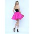 Ball Gown Halter Black And Hot Pink Lace Taffeta Short Party Prom Dress
