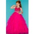 Ball Gown Halter Hot Pink Ruffle Beaded Cute Little Flower Girl Prom Dress