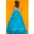 Ball Gown Halter Long Turquoise Ruffle Beading Little Flower Girl Party Prom Dress
