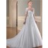 Ball Gown Illusion Neckline Sheer Long Sleeve See Through Tulle Lace Wedding Dress