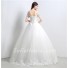 Ball Gown Off The Shoulder Drop Waist Tulle Crystal Wedding Dress Lace Up Back