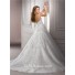 Ball Gown Strapless Beaded Lace Organza Wedding Dress With Flower Sash