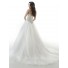 Ball Gown Strapless Drop Waist Embroidery Satin Organza Wedding Dress Corset Back