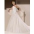 Ball Gown Strapless Drop Waist Low Back Tulle Lace Beaded Wedding Dress With Flower