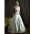 Ball Gown Strapless Fitted Dropped Waist Satin Embroidered Beaded Wedding Dress
