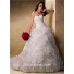 Ball Gown Strapless Layered Organza Ruffle Puffy Wedding Dress With Crystal Sash