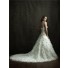 Ball Gown Strapless Organza Ruffles Floral Wedding Dress With Pearls Crystals
