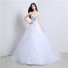 Ball Gown Strapless Tulle Ruffle Applique Corset Wedding Dress With Crystals