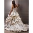Ball Gown Sweetheart Champagne Colored Satin Embroidery Beaded Wedding Dress