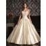 Ball Gown Sweetheart Champagne Satin Swarovski Crystals Beaded Wedding Dress