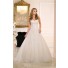 Ball Gown Sweetheart Champagne Tulle Lace Beaded Wedding Dress Corset Back