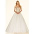 Ball Gown Sweetheart Drop Waist Corset Champagne Tulle Beaded Prom Dress