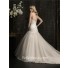 Ball Gown Sweetheart Dropped Waist Champagne Tulle Applique Wedding Dress