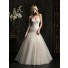 Ball Gown Sweetheart Dropped Waist Champagne Tulle Applique Wedding Dress
