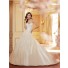 Ball Gown Sweetheart Ivory Taffeta Draped Wedding Dress With Lace Up Back