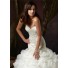 Ball Gown Sweetheart Lace Beaded Organza Ruffle Wedding Dress With Pearls