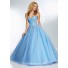 Ball Gown Sweetheart Long Coral Tulle Draped Beaded Prom Dress Corset Back