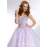 Ball Gown Sweetheart Neckline Light Baby Pink Tulle Beaded Crystal Prom Dress