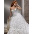 Ball Gown Sweetheart Organza Beaded Ruffle Floral Wedding Dress With Crystal