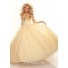 Ball Gown sweetheart floor length gold beaded prom dress