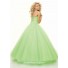 Ball Gown sweetheart floor length light green beaded prom dress